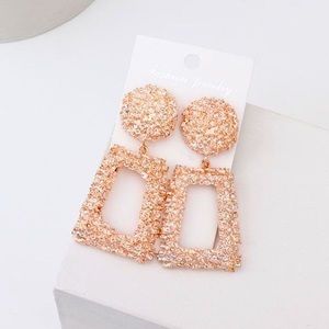 Funky Retro Bronze Beautiful Geo Electroplating Alloy Stud Post Earrings